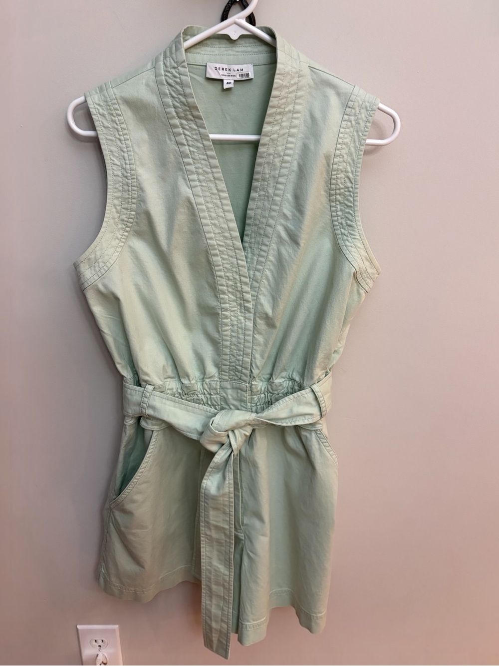 Derek Lam Collective Romper Jumpsuit Sage Green 46 US 10 - Picture 2 of 6